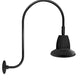 RAB GN3LED26YSTB 26W LED Gooseneck Straight Shade with Upcurve 30" High, 25" from Wall Goose Arm, 3000K (Warm), Flood Reflector, 15" Straight Shade, Black Finish
