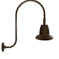 RAB GN3LED26YSTBWN 26W LED Gooseneck Straight Shade with Upcurve 30" High, 25" from Wall Goose Arm, 3000K (Warm), Flood Reflector, 15" Straight Shade, Brown Finish