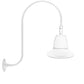 RAB GN3LED26YSTW 26W LED Gooseneck Straight Shade with Upcurve 30" High, 25" from Wall Goose Arm, 3000K (Warm), Flood Reflector, 15" Straight Shade, White Finish