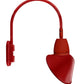 RAB GN4LED13NACR 13W LED Gooseneck Cone Shade with Wall 20" High, 19" from Wall Goose Arm, 4000K Color Temperature (Neutral), Flood Reflector, 15" Angled Cone Shade, Red Finish