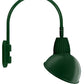 RAB GN4LED13NADG 13W LED Gooseneck Dome Shade with Wall 20" High, 19" from Wall Goose Arm, 4000K (Neutral), Flood Reflector, 15" Angled Dome Shade, Hunter Green Finish