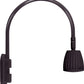 RAB GN4LED13NRA 26W LED Gooseneck No Shade with Wall 20" High, 19" from Wall Goose Arm, 4000K (Neutral), Rectangular Reflector, Bronze Finish