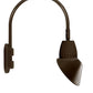 RAB GN4LED13NSAC11BWN 13W LED Gooseneck Cone Shade with Wall 20" High, 19" from Wall Goose Arm, 4000K Color Temperature (Neutral), Spot Reflector, 11" Angled Cone Shade, Brown Finish