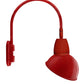 RAB GN4LED13NSADR 13W LED Gooseneck Dome Shade with Wall 20" High, 19" from Wall Goose Arm, 4000K (Neutral), Spot Reflector, 15" Angled Dome Shade, Red Finish