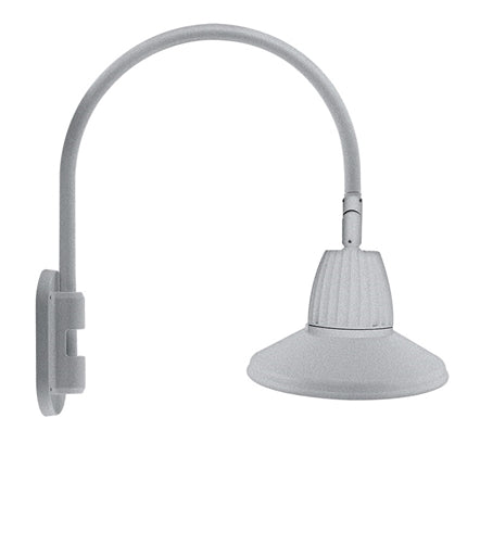 RAB GN4LED13NSSTS 13W LED Gooseneck Straight Shade with Wall 20" High, 19" from Wall Goose Arm, 4000K (Neutral), Spot Reflector, 15" Straight Shade, Silver Finish