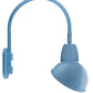 RAB GN4LED13YADLB 13W LED Gooseneck Dome Shade with Wall 20" High, 19" from Wall Goose Arm, 3000K (Warm), Flood Reflector, 15" Angled Dome Shade, Light Blue Finish