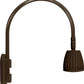 RAB GN4LED13YBWN 26W LED Gooseneck No Shade with Wall 20" High, 19" from Wall Goose Arm, 3000K (Warm), Flood Reflector, Brown Finish