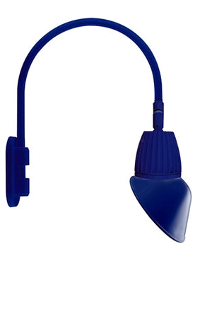 RAB GN4LED26NAC11BL 26W LED Gooseneck Cone Shade with Wall 20" High, 19" from Wall Goose Arm, 4000K Color Temperature (Neutral), Flood Reflector, 11" Angled Cone Shade, Royal Blue Finish