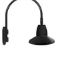 RAB GN4LED26NSSTB 26W LED Gooseneck Straight Shade with Wall 20" High, 19" from Wall Goose Arm, 4000K (Neutral), Spot Reflector, 15" Straight Shade, Black Finish