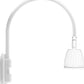 RAB GN4LED26NW 26W LED Gooseneck No Shade with Wall 20" High, 19" from Wall Goose Arm, 4000K (Neutral), Flood Reflector, White Finish
