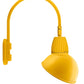 RAB GN4LED26YADYL 26W LED Gooseneck Dome Shade with Wall 20" High, 19" from Wall Goose Arm, 3000K (Warm), Flood Reflector, 15" Angled Dome Shade, Yellow Finish