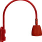 RAB GN4LED26YRR 26W LED Gooseneck No Shade with Wall 20" High, 19" from Wall Goose Arm, 3000K (Warm), Rectangular Reflector, Red Finish