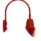 RAB GN4LED26YSAC11R 26W LED Gooseneck Cone Shade with Wall 20" High, 19" from Wall Goose Arm, 3000K Color Temperature (Warm), Spot Reflector, 11" Angled Cone Shade, Red Finish