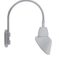 RAB GN4LED26YSAC11S 26W LED Gooseneck Cone Shade with Wall 20" High, 19" from Wall Goose Arm, 3000K Color Temperature (Warm), Spot Reflector, 11" Angled Cone Shade, Silver Finish