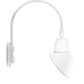 RAB GN4LED26YSAC11W 26W LED Gooseneck Cone Shade with Wall 20" High, 19" from Wall Goose Arm, 3000K Color Temperature (Warm), Spot Reflector, 11" Angled Cone Shade, White Finish