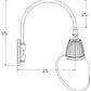 RAB GN4LED26YSACG 26W LED Gooseneck Cone Shade with Wall 20" High, 19" from Wall Goose Arm, 3000K Color Temperature (Warm), Spot Reflector, 15" Angled Cone Shade, Hunter Green Finish