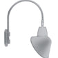 RAB GN4LED26YSACS 26W LED Gooseneck Cone Shade with Wall 20" High, 19" from Wall Goose Arm, 3000K Color Temperature (Warm), Spot Reflector, 15" Angled Cone Shade, Silver Finish