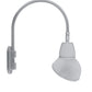 RAB GN4LED26YSAD11S 26W LED Gooseneck Dome Shade with Wall 20" High, 19" from Wall Goose Arm, 3000K (Warm), Spot Reflector, 11" Angled Dome Shade, Silver Finish