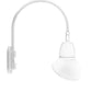 RAB GN4LED26YSAD11W 26W LED Gooseneck Dome Shade with Wall 20" High, 19" from Wall Goose Arm, 3000K (Warm), Spot Reflector, 11" Angled Dome Shade, White Finish