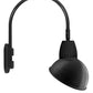 RAB GN4LED26YSADB 26W LED Gooseneck Dome Shade with Wall 20" High, 19" from Wall Goose Arm, 3000K (Warm), Spot Reflector, 15" Angled Dome Shade, Black Finish