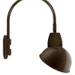RAB GN4LED26YSADBWN 26W LED Gooseneck Dome Shade with Wall 20" High, 19" from Wall Goose Arm, 3000K (Warm), Spot Reflector, 15" Angled Dome Shade, Brown Finish
