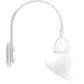 RAB GN4LED26YSADW 26W LED Gooseneck Dome Shade with Wall 20" High, 19" from Wall Goose Arm, 3000K (Warm), Spot Reflector, 15" Angled Dome Shade, White Finish