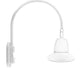 RAB GN4LED26YSST11W 26W LED Gooseneck Straight Shade with Wall 20" High, 19" from Wall Goose Arm, 3000K (Warm), Spot Reflector, 11" Straight Shade, White Finish