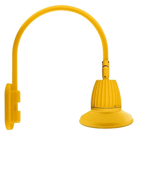 RAB GN4LED26YSST11YL 26W LED Gooseneck Straight Shade with Wall 20" High, 19" from Wall Goose Arm, 3000K (Warm), Spot Reflector, 11" Straight Shade, Yellow Finish
