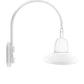 RAB GN4LED26YSSTW 26W LED Gooseneck Straight Shade with Wall 20" High, 19" from Wall Goose Arm, 3000K (Warm), Spot Reflector, 15" Straight Shade, White Finish