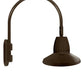 RAB GN4LED26YSTBWN 26W LED Gooseneck Straight Shade with Wall 20" High, 19" from Wall Goose Arm, 3000K (Warm), Flood Reflector, 15" Straight Shade, Brown Finish