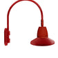 RAB GN4LED26YSTR 26W LED Gooseneck Straight Shade with Wall 20" High, 19" from Wall Goose Arm, 3000K (Warm), Flood Reflector, 15" Straight Shade, Red Finish