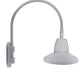 RAB GN4LED26YSTS 26W LED Gooseneck Straight Shade with Wall 20" High, 19" from Wall Goose Arm, 3000K (Warm), Flood Reflector, 15" Straight Shade, Silver Finish