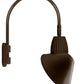 RAB GN5LED13NACBWN 13W LED Gooseneck Cone with Pole 20" High, 19" from Pole Goose Arm, 4000K Color Temperature (Neutral), Flood Reflector, 15" Angled Cone Shade, Brown Finish