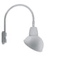 RAB GN5LED13NADS 13W LED Gooseneck Dome Shade with Pole 20" High, 19" from Pole Goose Arm, 4000K (Neutral), Flood Reflector, 15" Angled Dome Shade, Silver Finish