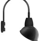 RAB GN5LED13NSADB 13W LED Gooseneck Dome Shade with Pole 20" High, 19" from Pole Goose Arm, 4000K (Neutral), Spot Reflector, 15" Angled Dome Shade, Black Finish