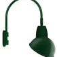 RAB GN5LED13NSADG 13W LED Gooseneck Dome Shade with Pole 20" High, 19" from Pole Goose Arm, 4000K (Neutral), Spot Reflector, 15" Angled Dome Shade, Hunter Green Finish