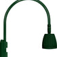 RAB GN5LED13NSG 13W LED Gooseneck No Shade with Pole 20" High, 19" from Pole Goose Arm, 4000K (Neutral), Spot Reflector, Hunter Green Finish
