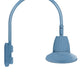 RAB GN5LED13NST11LB 13W LED Gooseneck Straight Shade with Pole 20" High, 19" from Pole Goose Arm, 4000K (Neutral), Flood Reflector, 11" Straight Angle Shade, Light Blue Finish