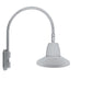 RAB GN5LED13NSTS 13W LED Gooseneck Straight Shade with Pole 20" High, 19" from Pole Goose Arm, 4000K (Neutral), Flood Reflector, 15" Straight Angle Shade, Silver Finish