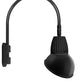 RAB GN5LED13YAD11B 13W LED Gooseneck Dome Shade with Pole 20" High, 19" from Pole Goose Arm, 3000K (Warm), Flood Reflector, 11" Angled Dome Shade, Black Finish