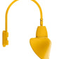 RAB GN5LED13YRACYL 13W LED Gooseneck Cone with Pole 20" High, 19" from Pole Goose Arm, 3000K Color Temperature (Warm), Rectangular Reflector, 15" Angled Cone Shade, Yellow Finish