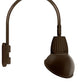 RAB GN5LED13YSAD11BWN 13W LED Gooseneck Dome Shade with Pole 20" High, 19" from Pole Goose Arm, 3000K (Warm), Spot Reflector, 11" Angled Dome Shade, Brown Finish