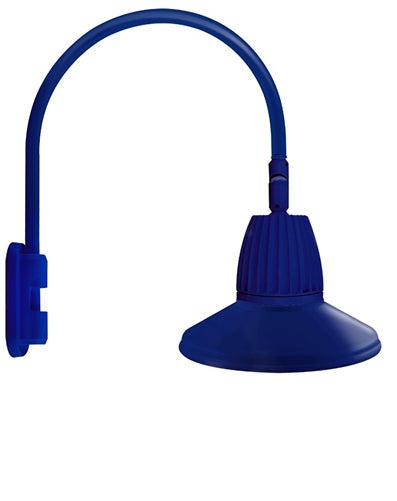 RAB GN5LED13YSSTBL 13W LED Gooseneck Straight Shade with Pole 20" High, 19" from Pole Goose Arm, 3000K (Warm), Spot Reflector, 15" Straight Angle Shade, Royal Blue Finish