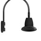 RAB GN5LED13YST11B 13W LED Gooseneck Straight Shade with Pole 20" High, 19" from Pole Goose Arm, 3000K (Warm), Flood Reflector, 11" Straight Angle Shade, Black Finish