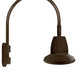 RAB GN5LED13YST11BWN 13W LED Gooseneck Straight Shade with Pole 20" High, 19" from Pole Goose Arm, 3000K (Warm), Flood Reflector, 11" Straight Angle Shade, Brown Finish