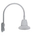 RAB GN5LED13YST11S 13W LED Gooseneck Straight Shade with Pole 20" High, 19" from Pole Goose Arm, 3000K (Warm), Flood Reflector, 11" Straight Angle Shade, Silver Finish