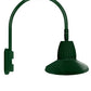 RAB GN5LED13YSTG 13W LED Gooseneck Straight Shade with Pole 20" High, 19" from Pole Goose Arm, 3000K (Warm), Flood Reflector, 15" Straight Angle Shade, Hunter Green Finish