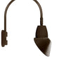 RAB GN5LED26NAC11BWN 26W LED Gooseneck Cone with Pole 20" High, 19" from Pole Goose Arm, 4000K Color Temperature (Neutral), Flood Reflector, 11" Angled Cone Shade, Brown Finish