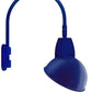 RAB GN5LED26NRADBL 26W LED Gooseneck Dome Shade with Pole 20" High, 19" from Pole Goose Arm, 4000K (Neutral), Rectangular Reflector, 15" Angled Dome Shade, Royal Blue Finish