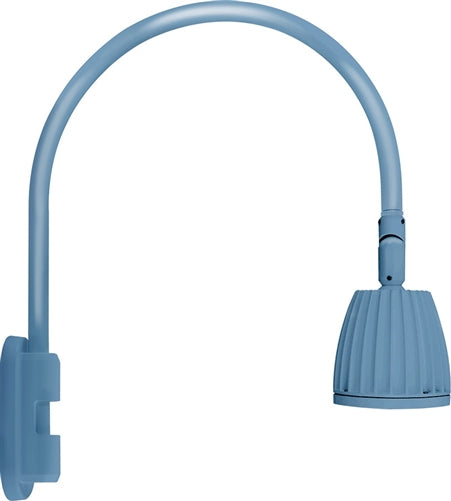 RAB GN5LED26YLB 26W LED Gooseneck No Shade with Pole 20" High, 19" from Pole Goose Arm, 3000K (Warm), Flood Reflector, Light Blue Finish